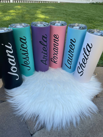 20 oz Skinny tumblers with straw, personalized tumblers, personalized insulated drink