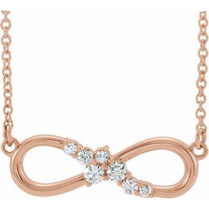 Diamond accented infinity necklace
