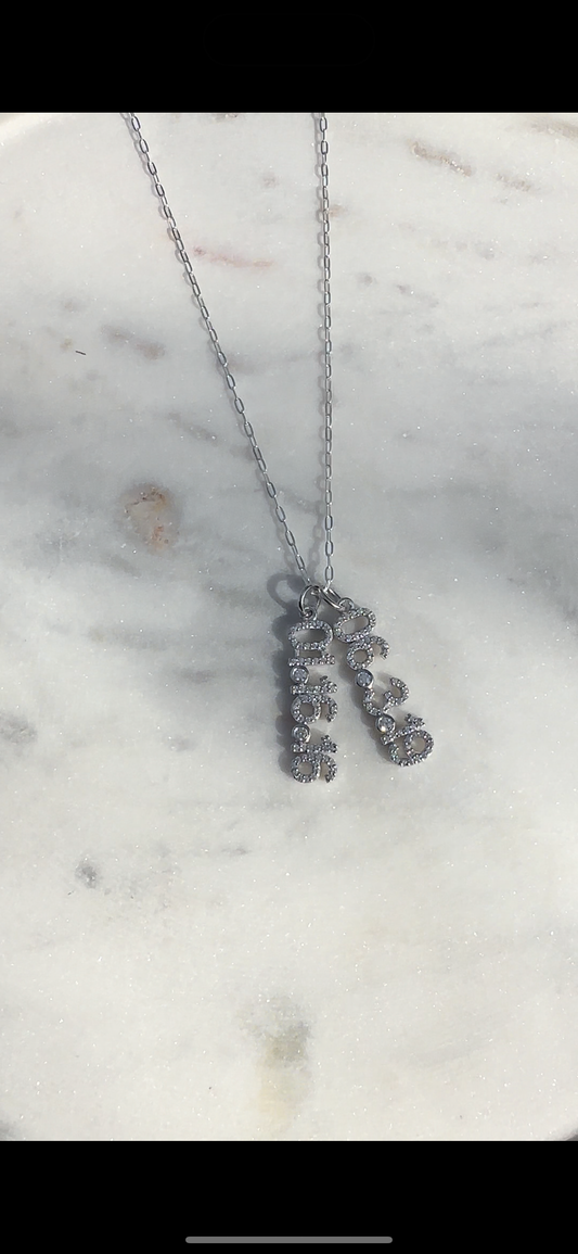 Vertical date necklace