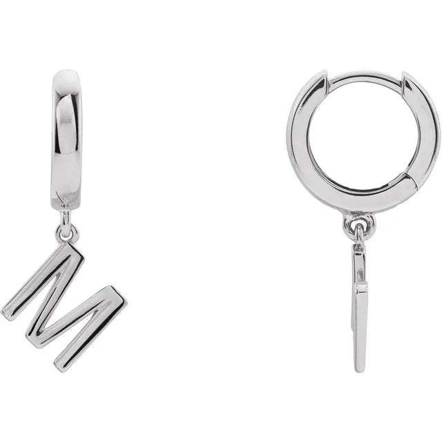 Hinged Huggie Earring with Initial