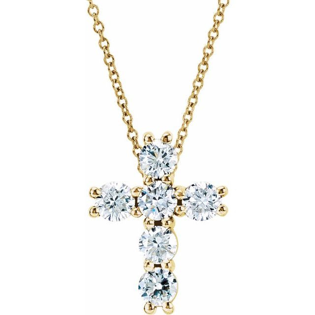 LG diamond cross necklace 9/10 ctw