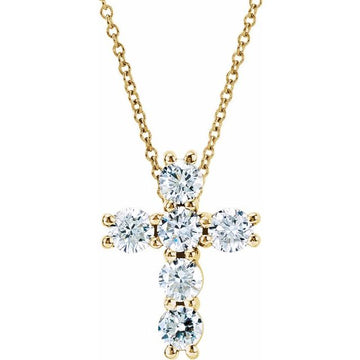 LG diamond cross necklace 9/10 ctw