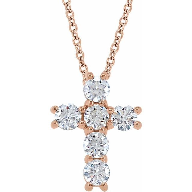 LG diamond cross necklace 9/10 ctw