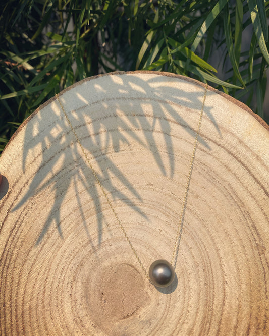 Floating pearl necklace, tahitian pearl necklace, floating pearl necklace, Tahitian pearl jewelry