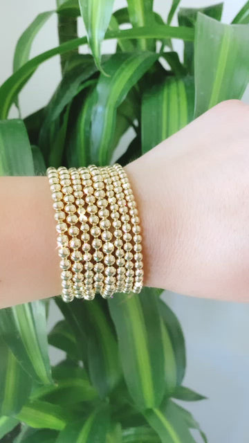 Gold filled stack arm candy bracelet, gold filled bead bracelet, stacks