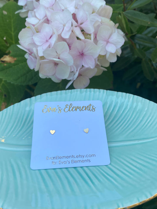 14k gold filled heart studs, tiny gold heart earrings, tiny dainty earrings
