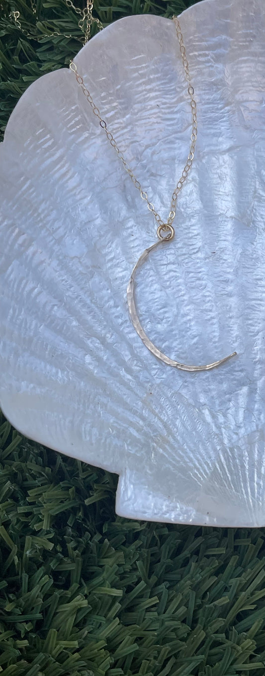 Crescent moon necklace, gold filled necklace, moon necklace
