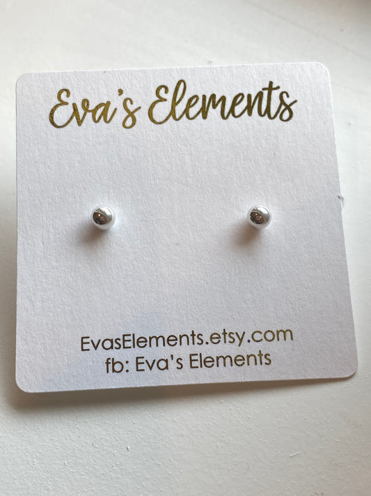 Micro round studs, silver studs, ball studs,