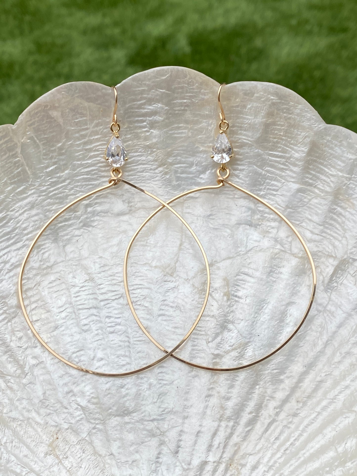 Crystal drop hoop earrings, dainty drop hoops, mini hoops with crystal drop