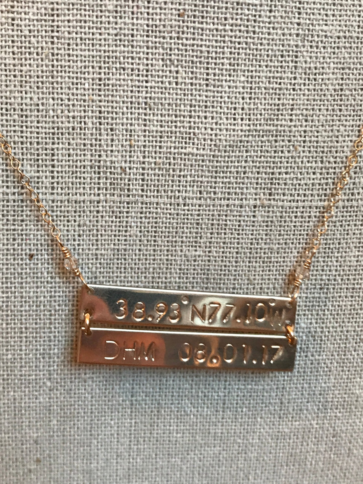 Double horizontal bar necklace