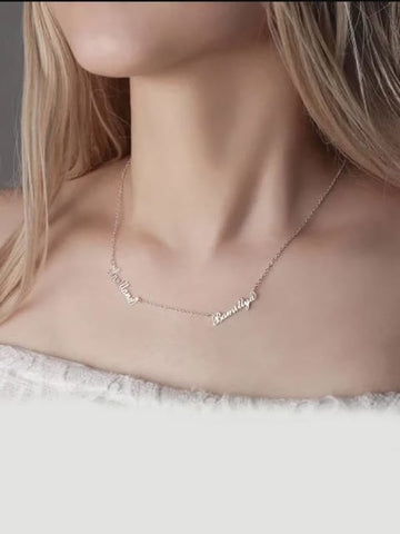 Double name necklace Sterling silver
