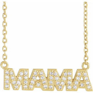1/10 Natural Diamond "Mama" 18" Necklace