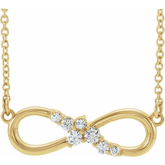 Diamond accented infinity necklace
