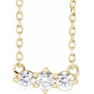 Triple natural diamond pendant necklace