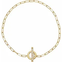 Paper clip diamond accented clasp