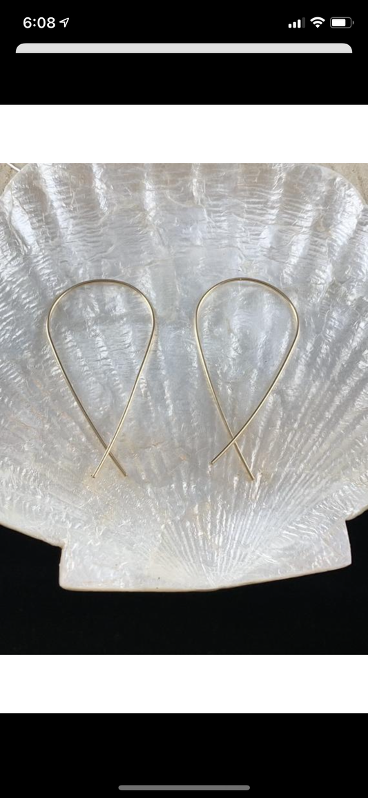 Open hoop threader earrings