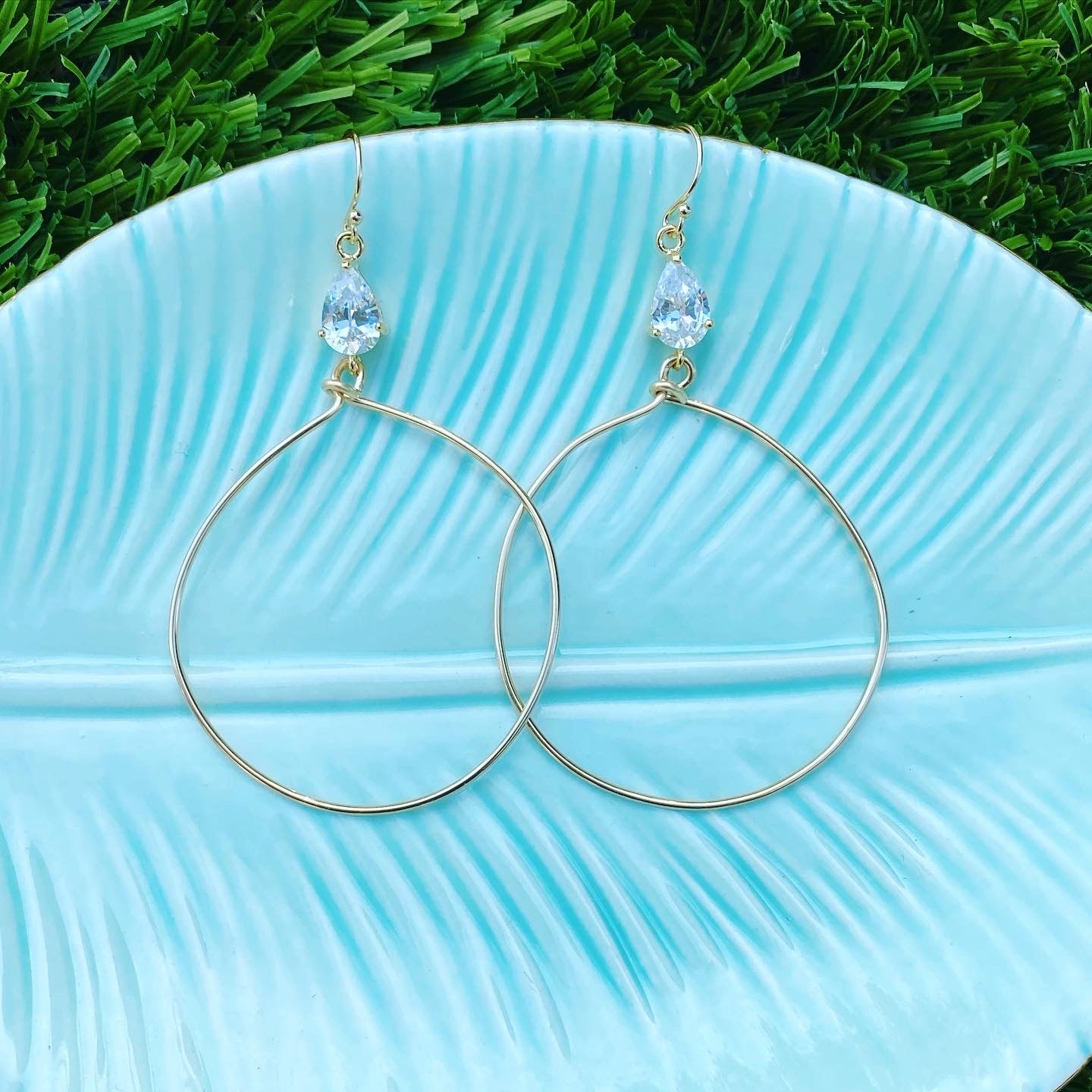 Crystal drop hoop earrings, dainty drop hoops, mini hoops with crystal drop