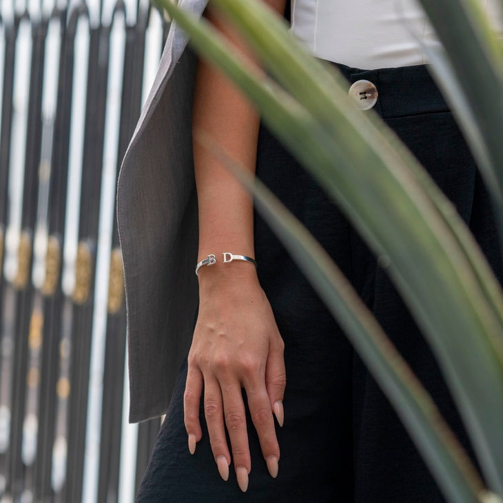 Double initial cuff bracelet