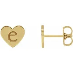 Heart stud earrings engraved or blank