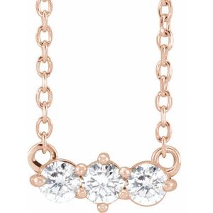 Triple natural diamond pendant necklace