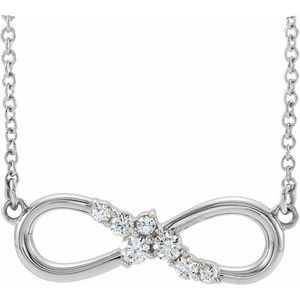 Diamond accented infinity necklace